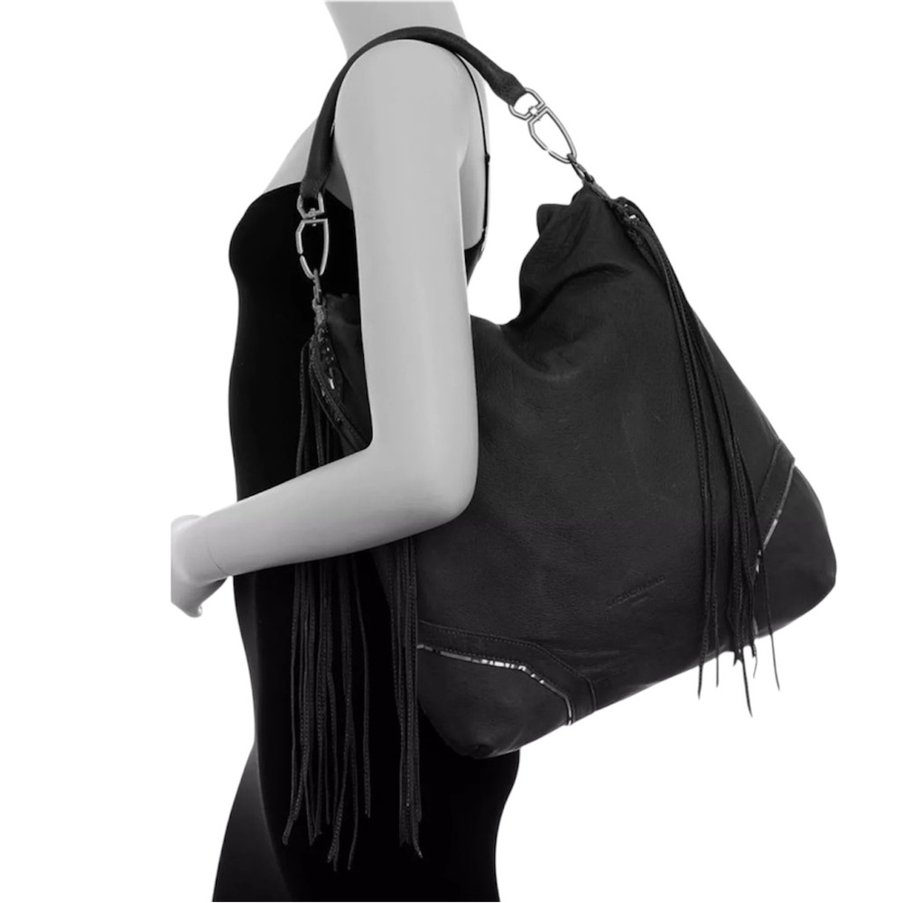 NWT Liebeskind Berlin Tokio Black Leather Convertible Hobo Shoulder Bag